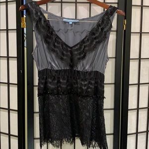 Antonio Melani silk & lace sleeveless top